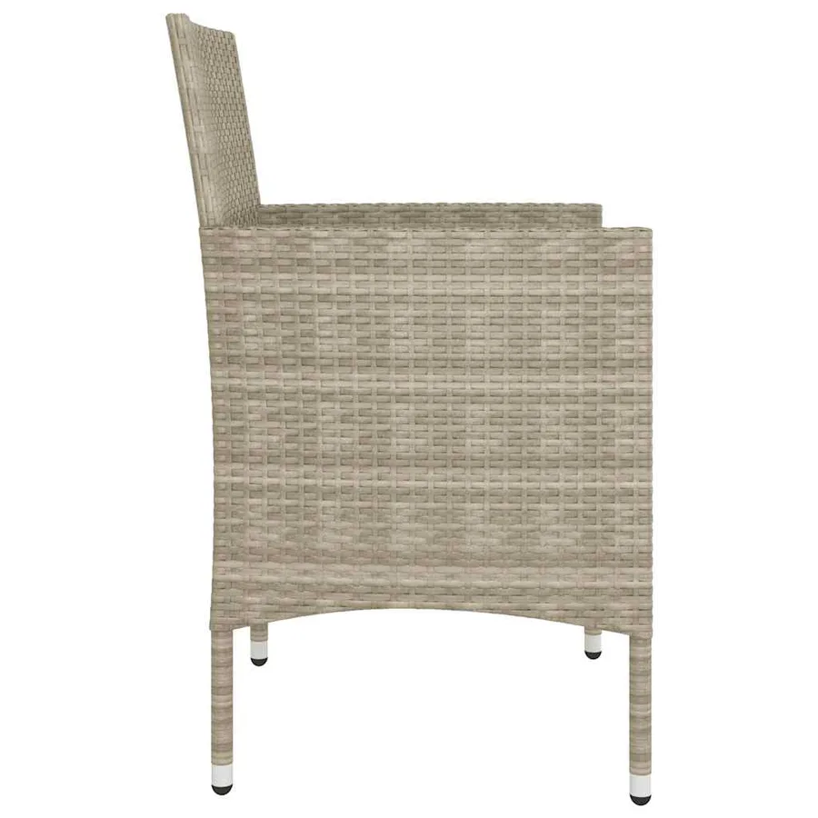 Jeu de chaise et tabouret de jardin 4 pcs Résine tressée Beige - 5