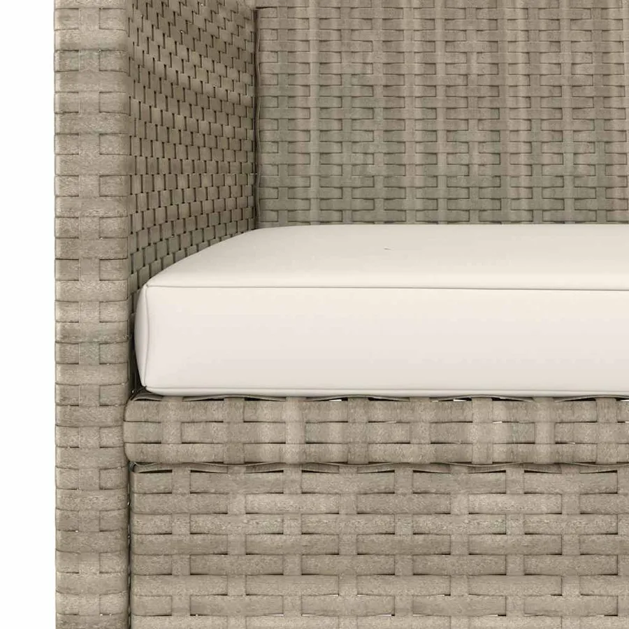 Jeu de chaise et tabouret de jardin 4 pcs Résine tressée Beige - 9