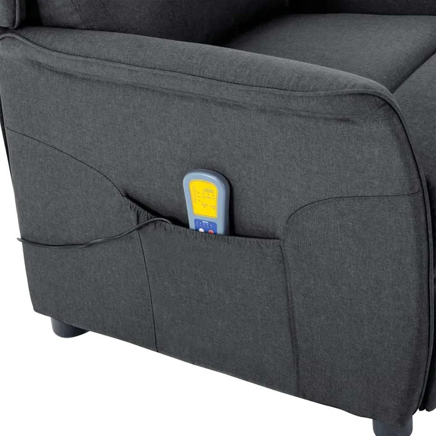 Chaise de massage Gris foncé 93.5 x 67.5 x 101.5 cm tissu - 6