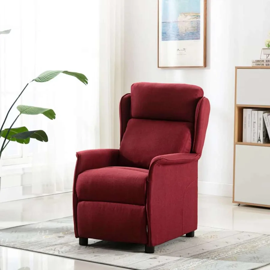 Chaise de massage avec coussin Vin 93.5 x 67.5 x 101.5 cm tissu - 2