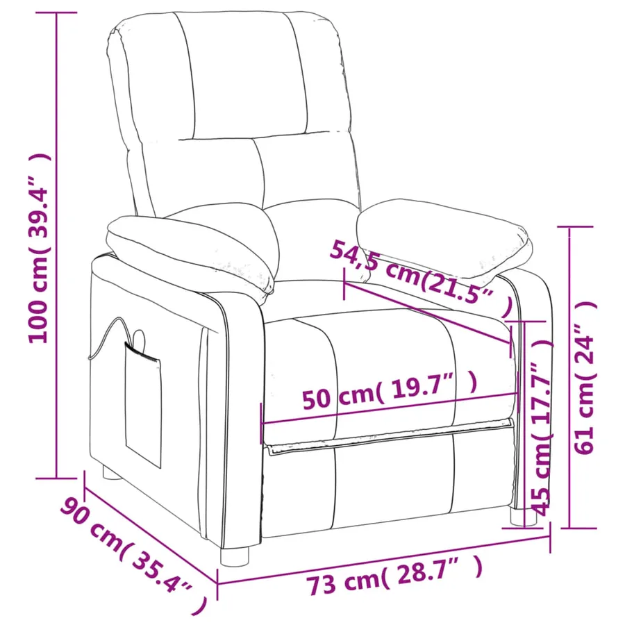 Fauteuil de massage Taupe Tissu - 11