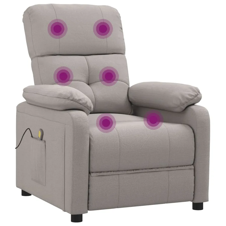 Fauteuil de massage Taupe Tissu - 6