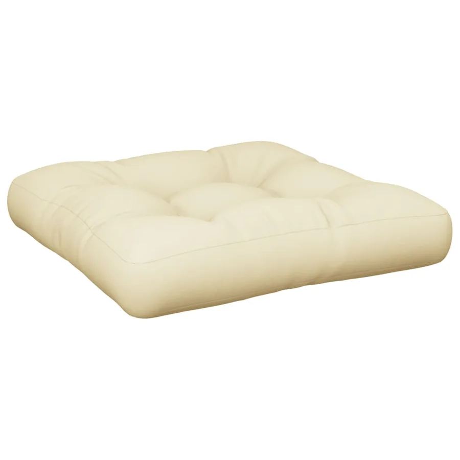 Coussin de palette crème 58x58x10 cm tissu - 2