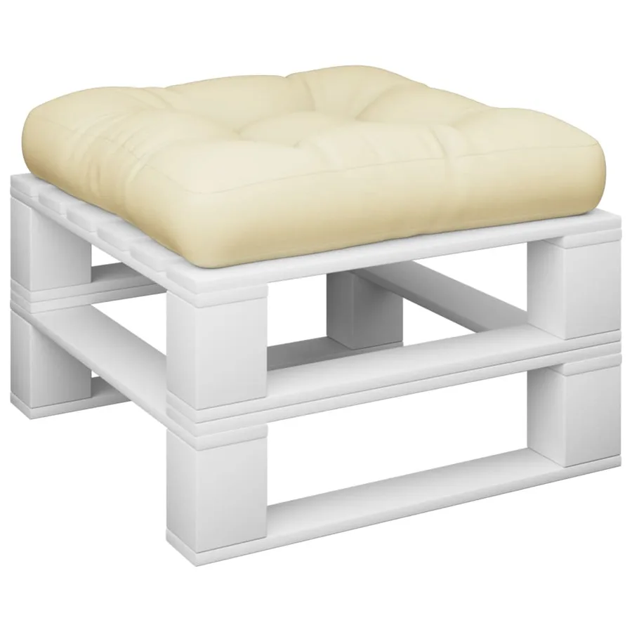 Coussin de palette crème 58x58x10 cm tissu - 3
