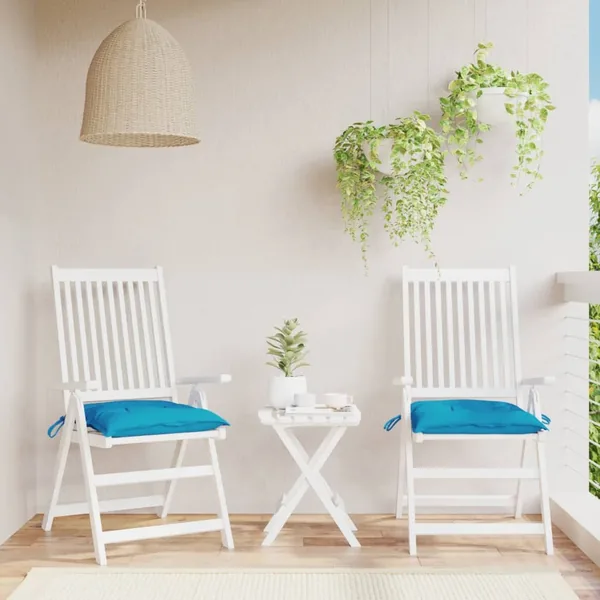 Coussins de palette lot de 2 bleu clair 50x50x7 cm tissu oxford