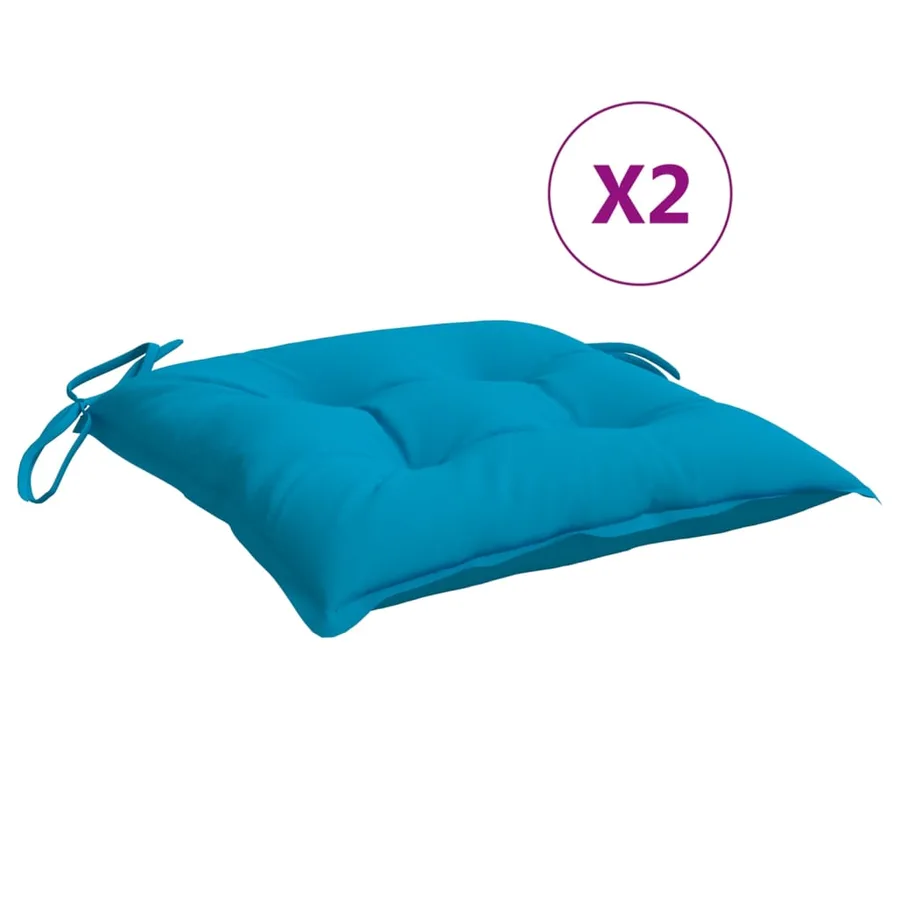 Coussins de palette lot de 2 bleu clair 50x50x7 cm tissu oxford - 2