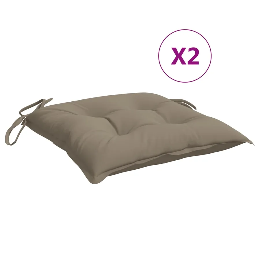 Coussins de palette lot de 2 taupe 50x50x7 cm tissu oxford - 2