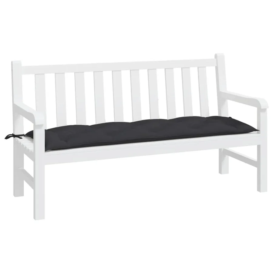 Coussin de banc de jardin noir 150x50x7 cm tissu oxford - 3