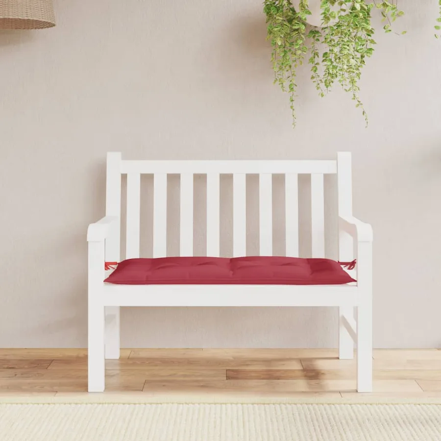Coussin de banc de jardin rouge bordeaux 100x50x7 cm - 3