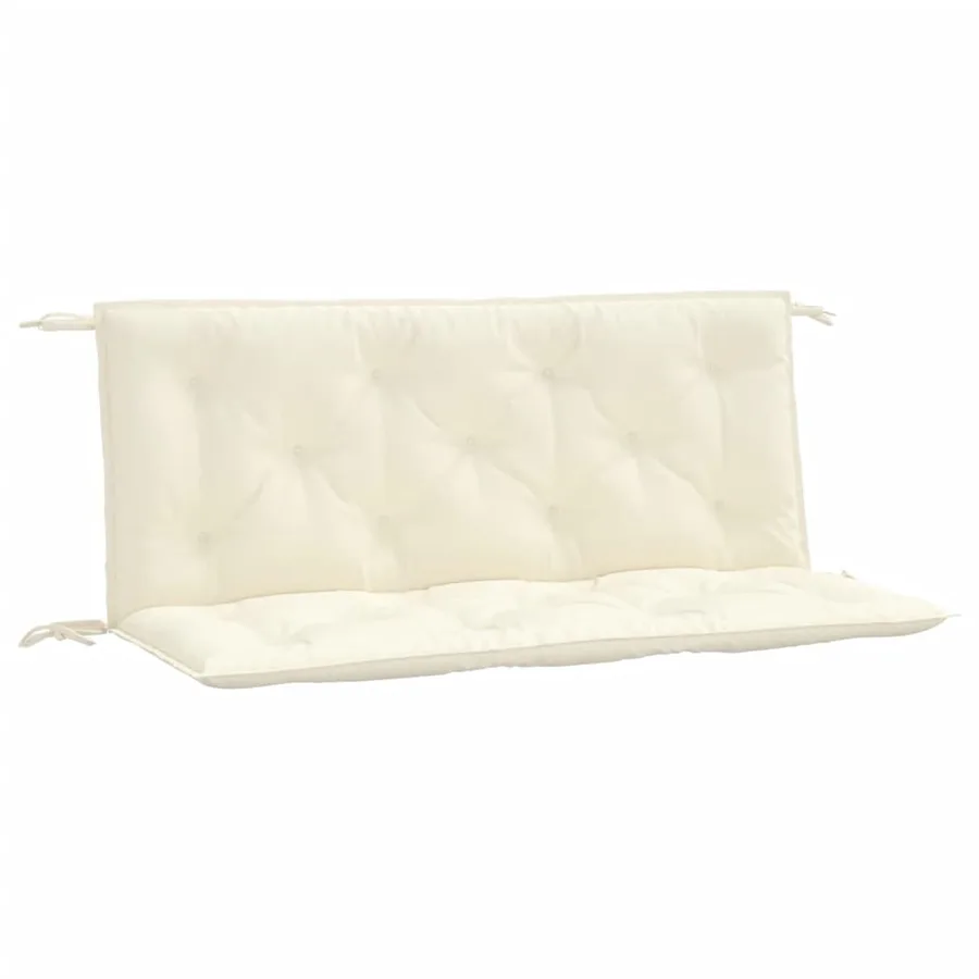Coussins de banc de jardin lot de 2 blanc crème tissu Oxford - 2