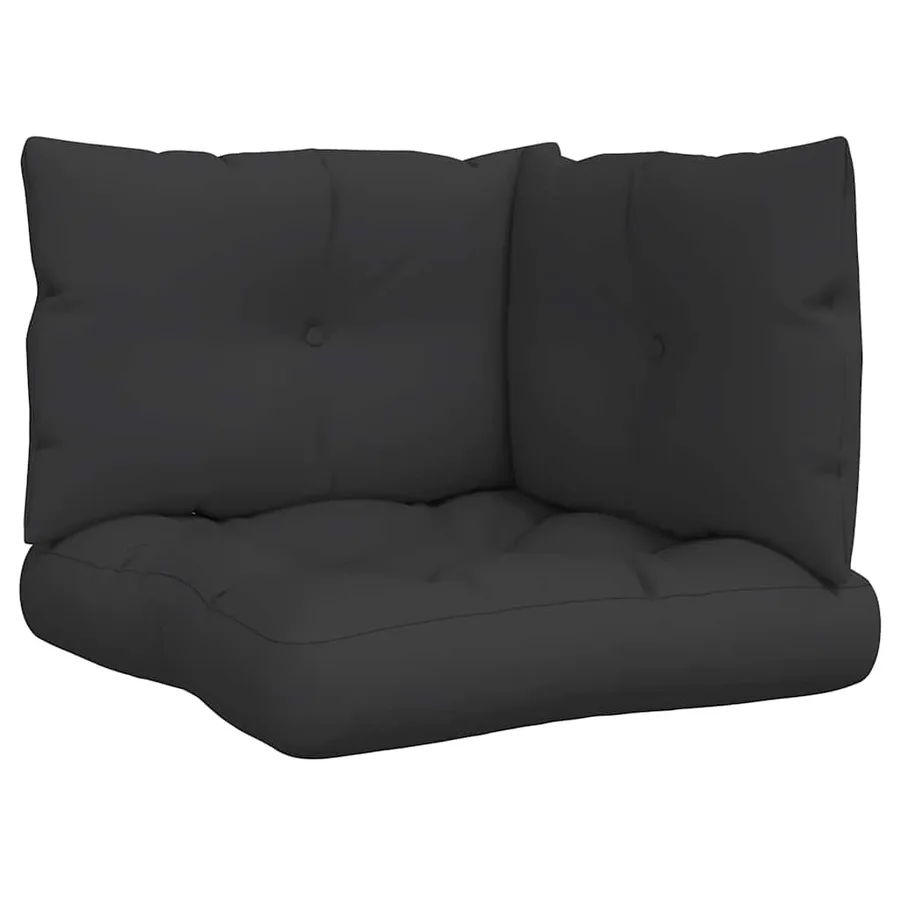 Coussins de palette lot de 3 noir tissu - 2