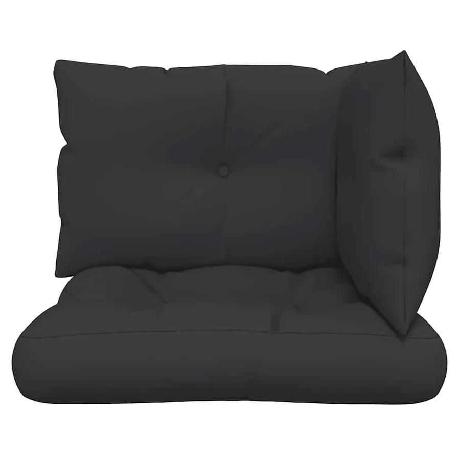Coussins de palette lot de 3 noir tissu - 5