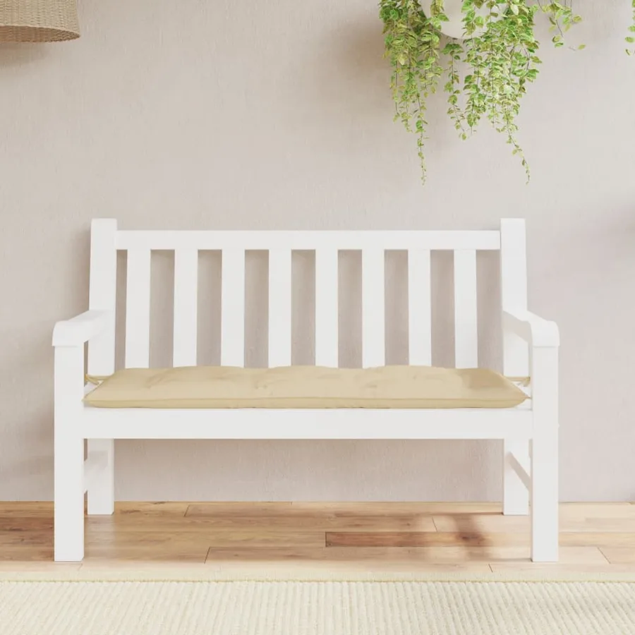 Coussin de banc de jardin beige 120x50x7 cm tissu oxford - 3
