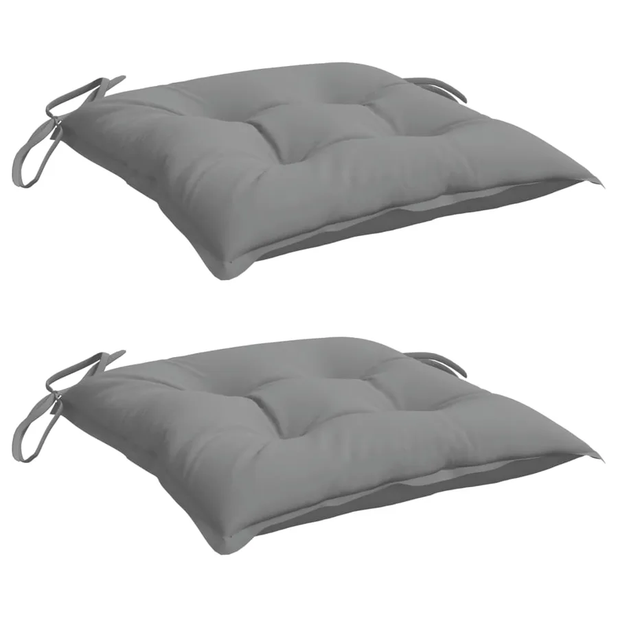Coussins de chaise lot de 2 gris 50x50x7 cm tissu oxford - 3