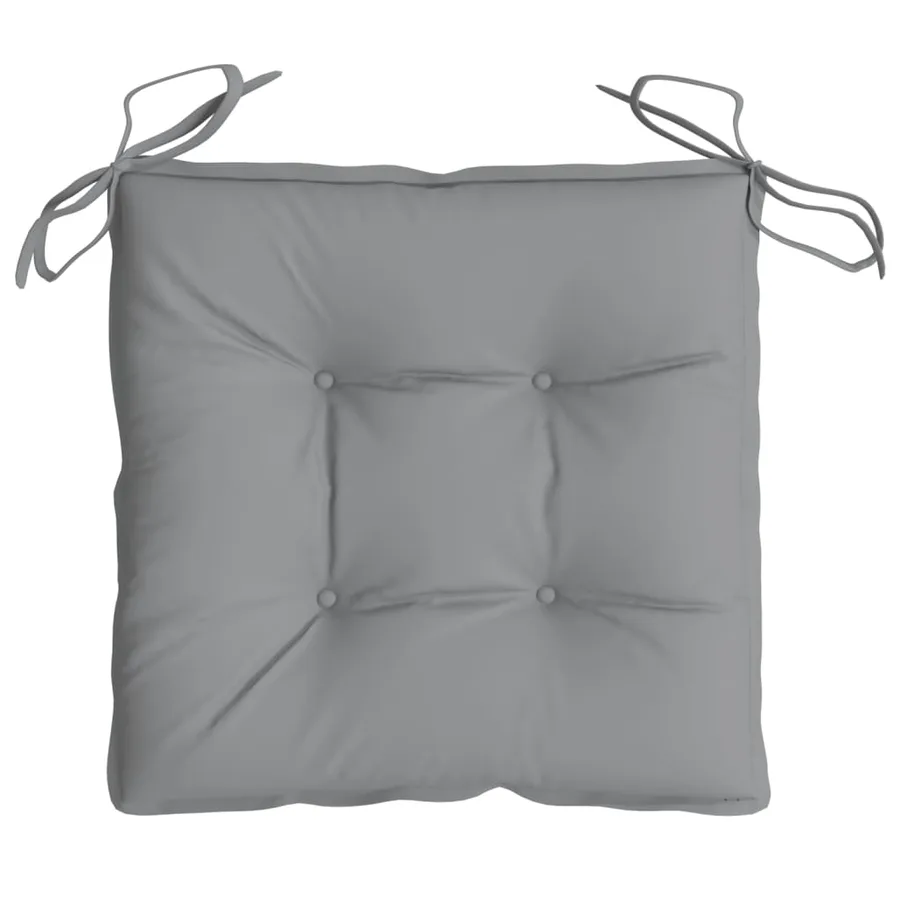 Coussins de chaise lot de 2 gris 50x50x7 cm tissu oxford - 6