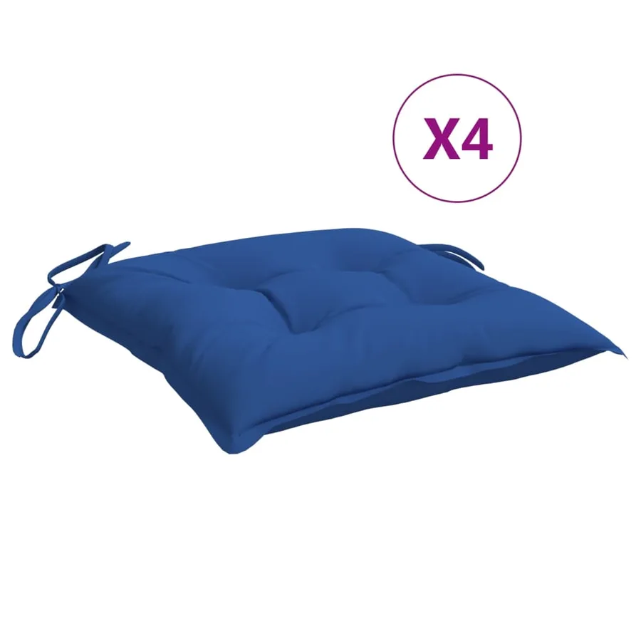 Coussins de chaise lot de 4 bleu 40x40x7 cm tissu oxford - 2