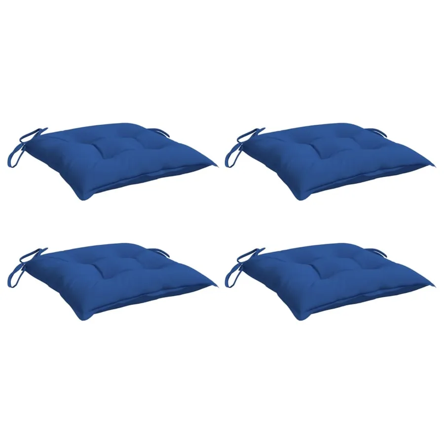 Coussins de chaise lot de 4 bleu 40x40x7 cm tissu oxford - 3