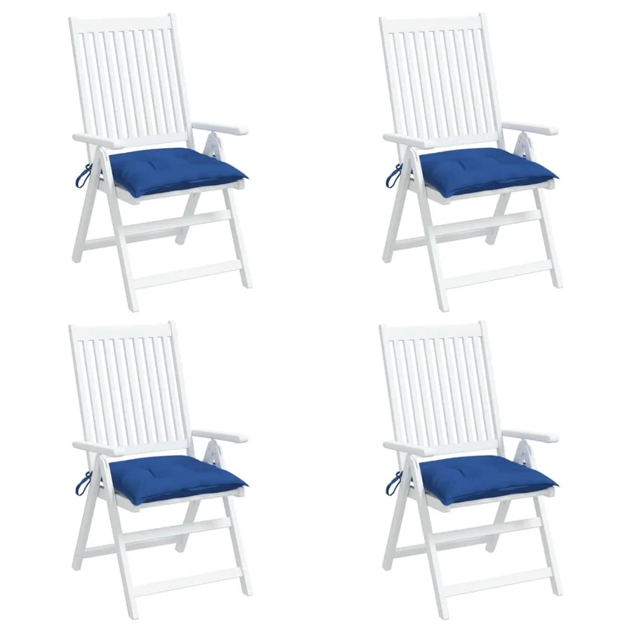 Coussins de chaise lot de 4 bleu 40x40x7 cm tissu oxford - 4