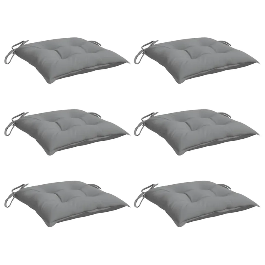 Coussins de chaise lot de 6 gris 40x40x7 cm tissu oxford - 3