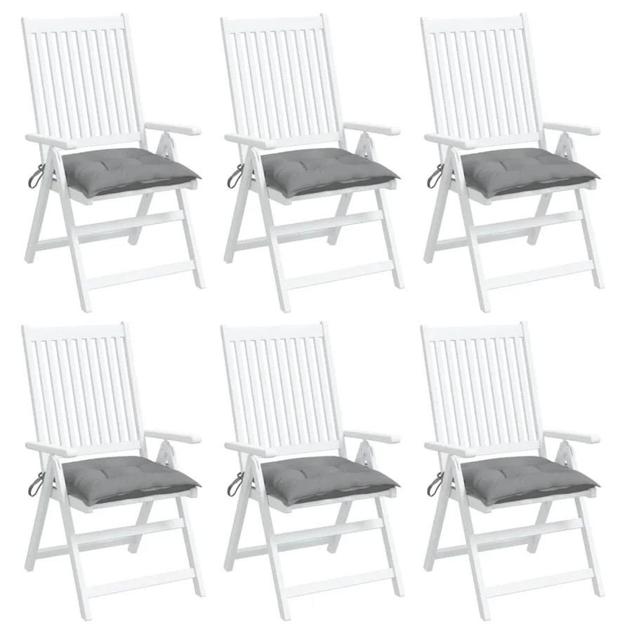 Coussins de chaise lot de 6 gris 40x40x7 cm tissu oxford - 4