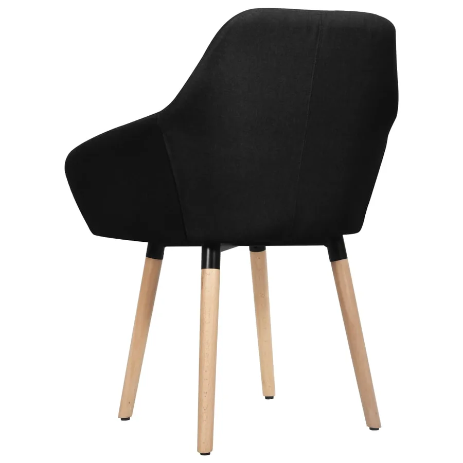 Chaises à manger lot de 2 noir tissu - 3
