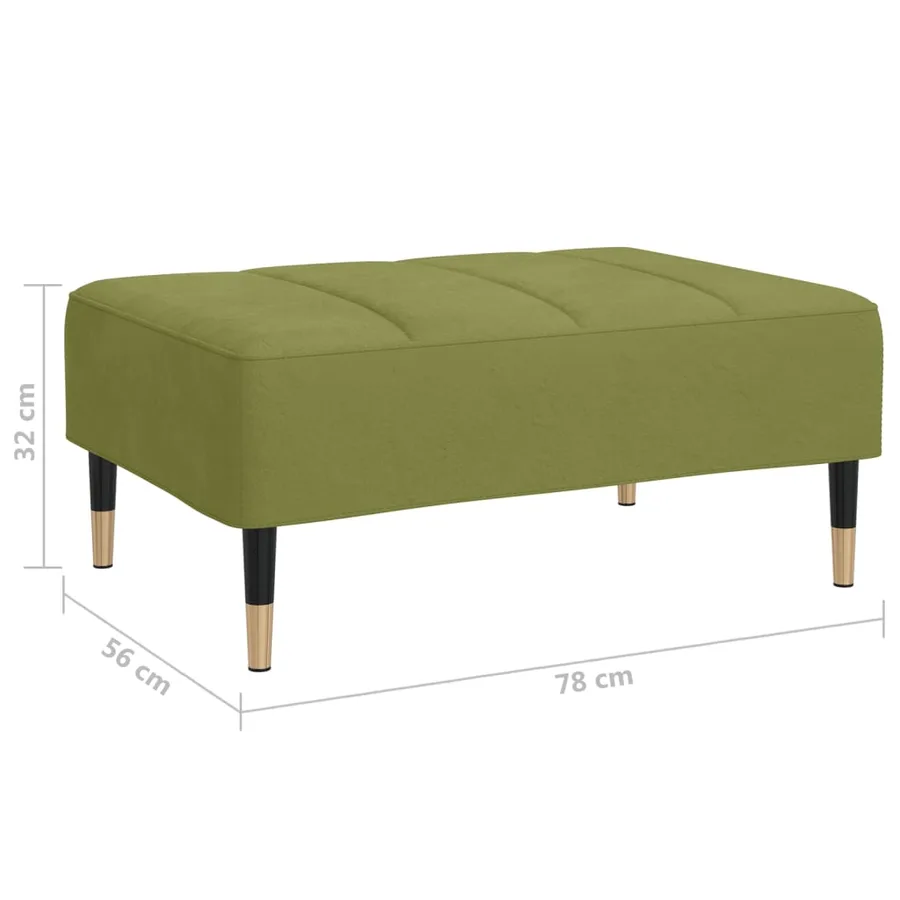 Repose-pied Vert clair 78x56x32 cm Velours - 7