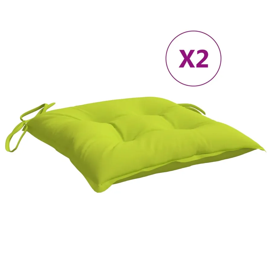 Coussins de chaise lot de 2 vert brillant 40x40x7 cm - 2