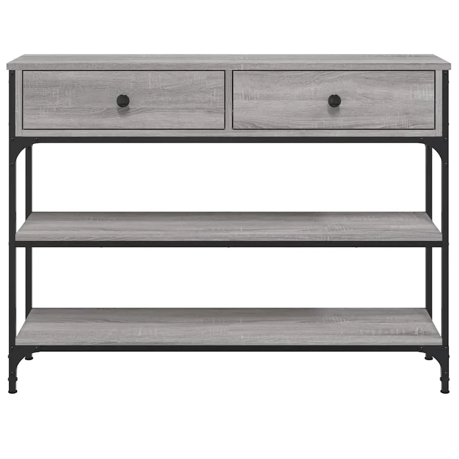 Table console sonoma gris 100x25x75 cm bois d'ingénierie - 6