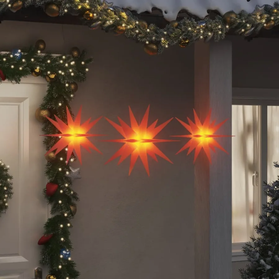 Lumières de Noël avec LED 3 pcs pliable rouge