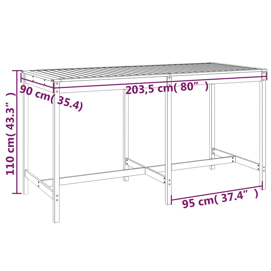 Ensemble de bar de jardin 9 pcs bois massif douglas - 9