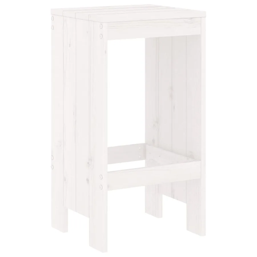 Ensemble de bar de jardin 3 pcs blanc bois de pin massif - 4