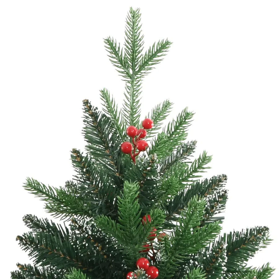 Sapin de Noël artificiel à charnières avec baies rouges 210 cm - 4