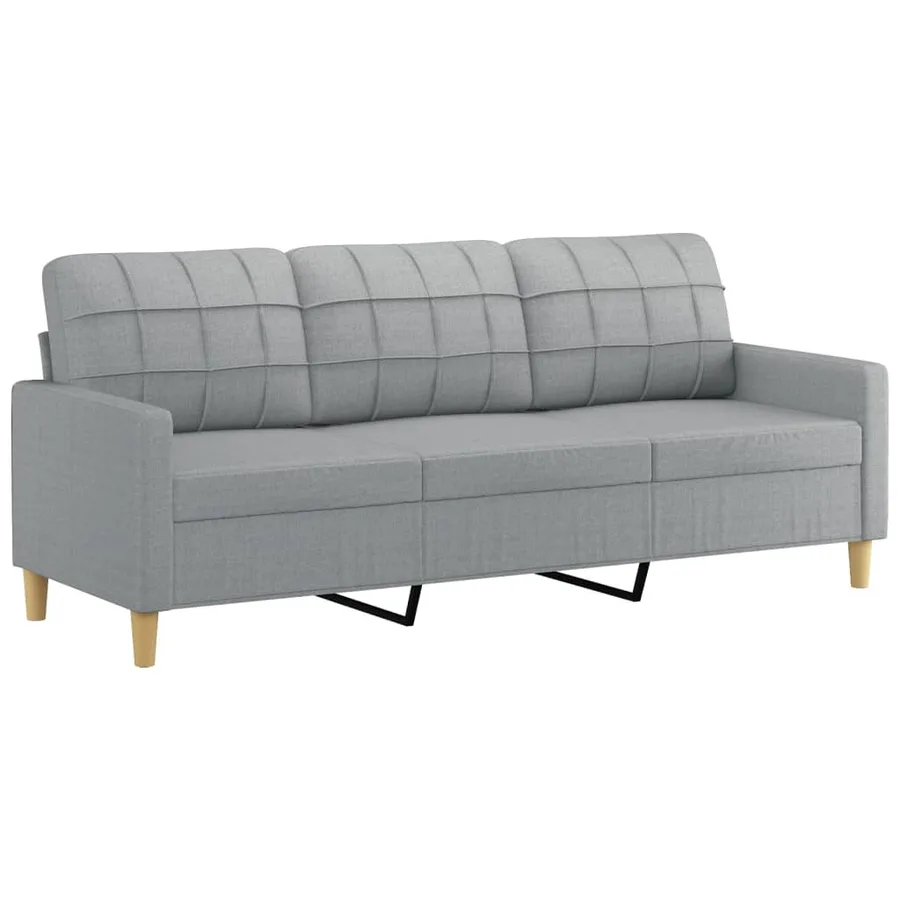 Ensemble de canapés 3 pcs avec coussins Gris clair Tissu - 4