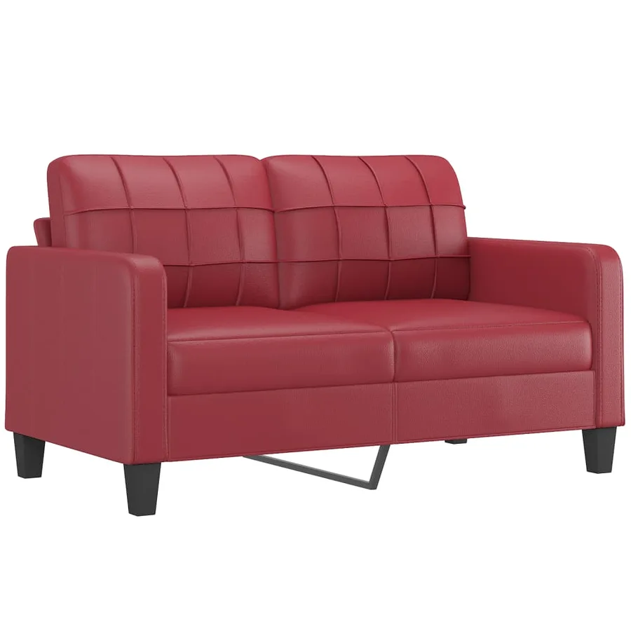 Ensemble de canapés 2 pcs et coussins Rouge bordeaux Similicuir - 4