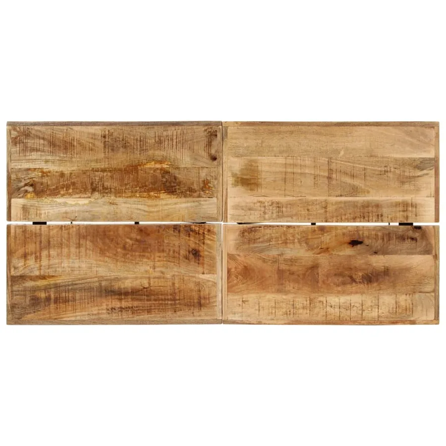 Table de bar 150x70x107 cm bois massif de manguier et fer - 4