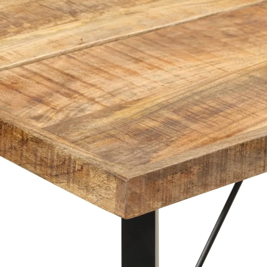 Table de bar 150x70x107 cm bois massif de manguier et fer - 5