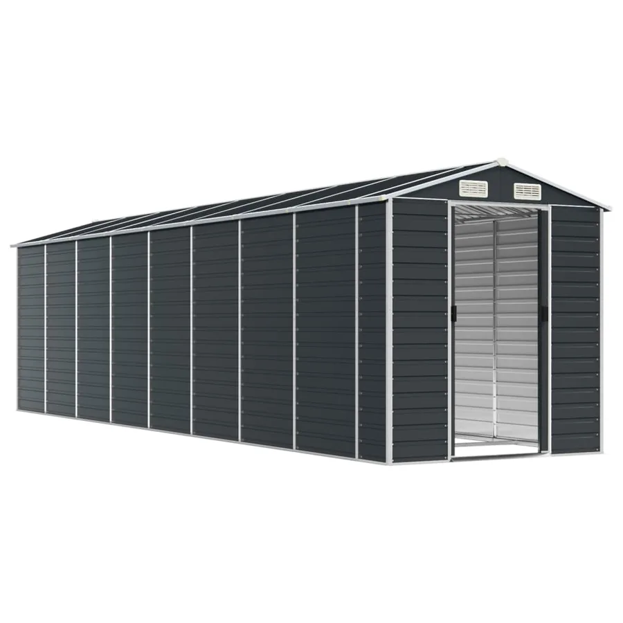 Abri de jardin anthracite 191x725x198 cm acier galvanisé - 3