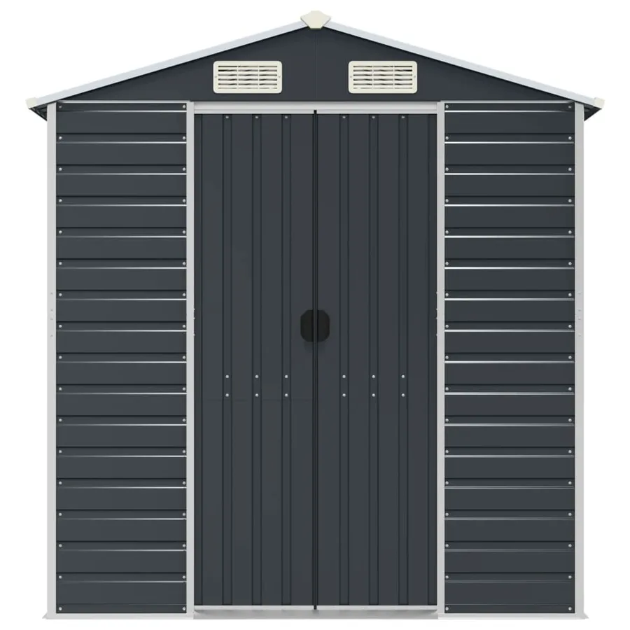 Abri de jardin anthracite 191x725x198 cm acier galvanisé - 4