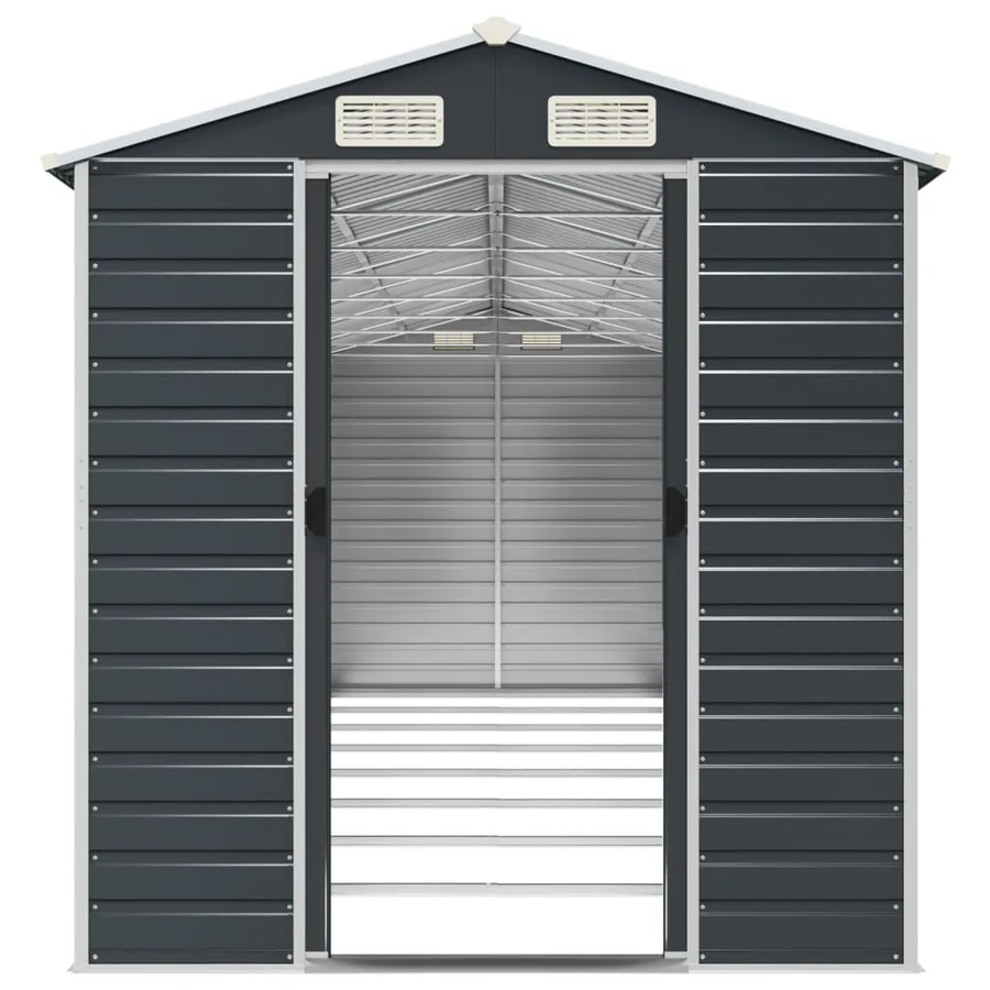 Abri de jardin anthracite 191x725x198 cm acier galvanisé - 5