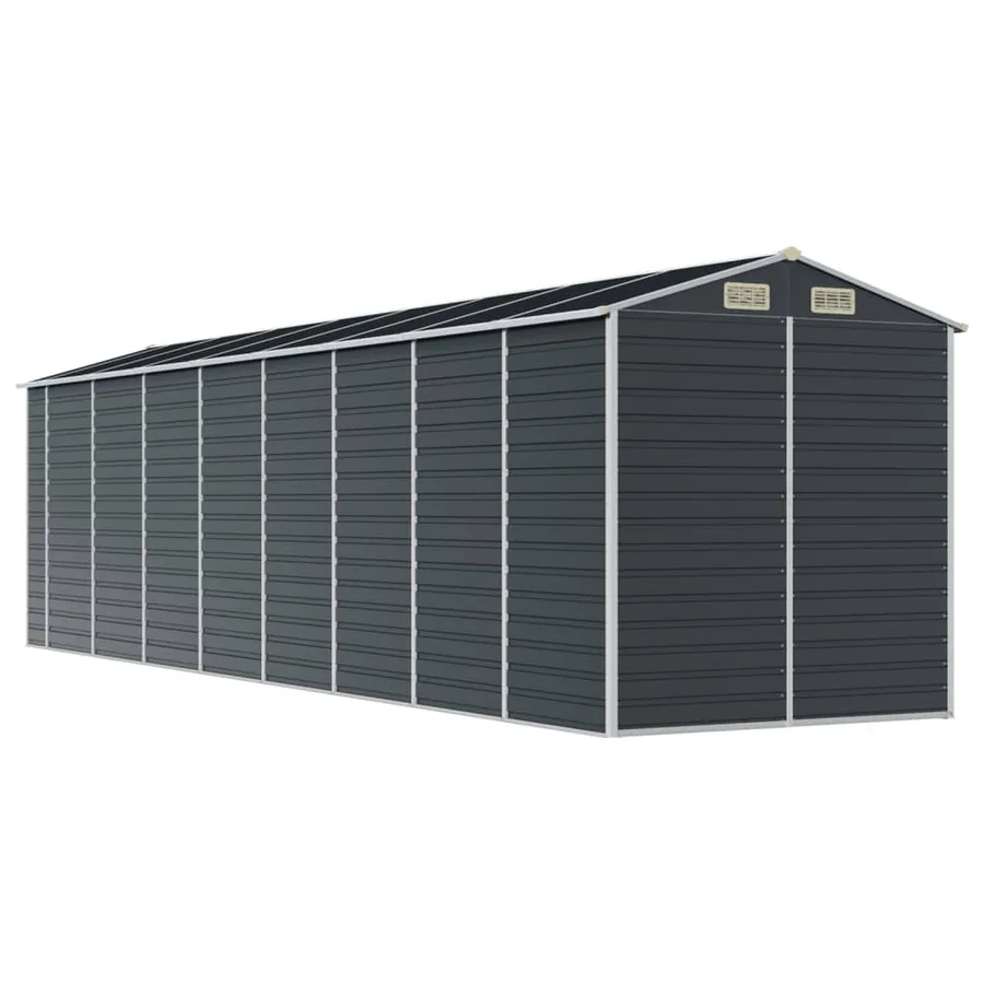 Abri de jardin anthracite 191x725x198 cm acier galvanisé - 7