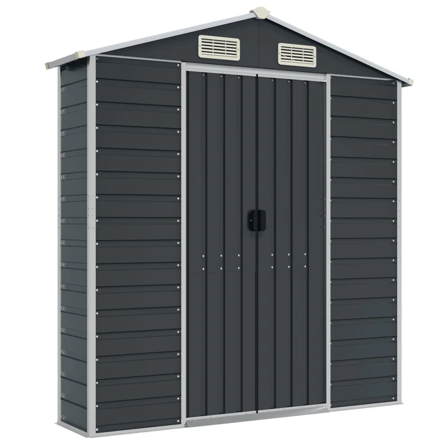 Abri de jardin anthracite 191x725x198 cm acier galvanisé - 8
