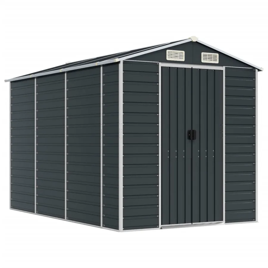 Abri de jardin anthracite 191x300x198 cm acier galvanisé - 2