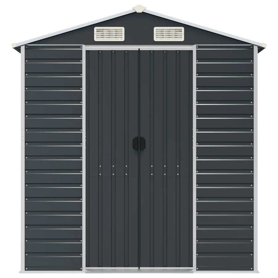 Abri de jardin anthracite 191x300x198 cm acier galvanisé - 4