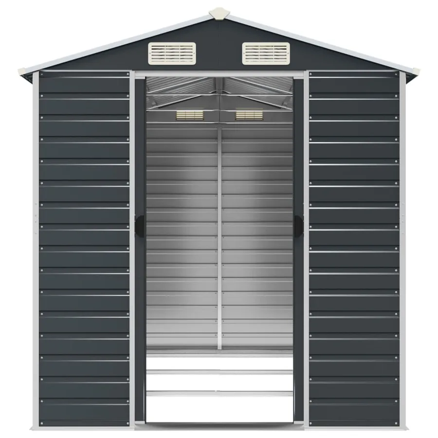 Abri de jardin anthracite 191x300x198 cm acier galvanisé - 5