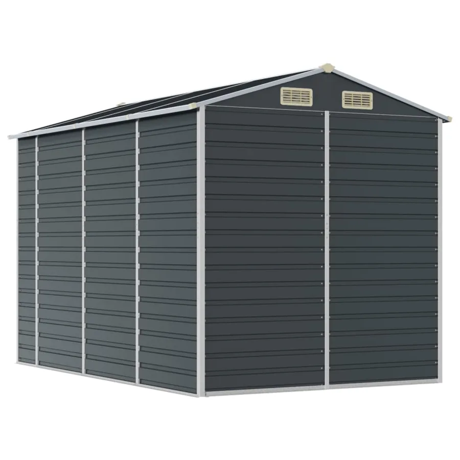Abri de jardin anthracite 191x300x198 cm acier galvanisé - 7