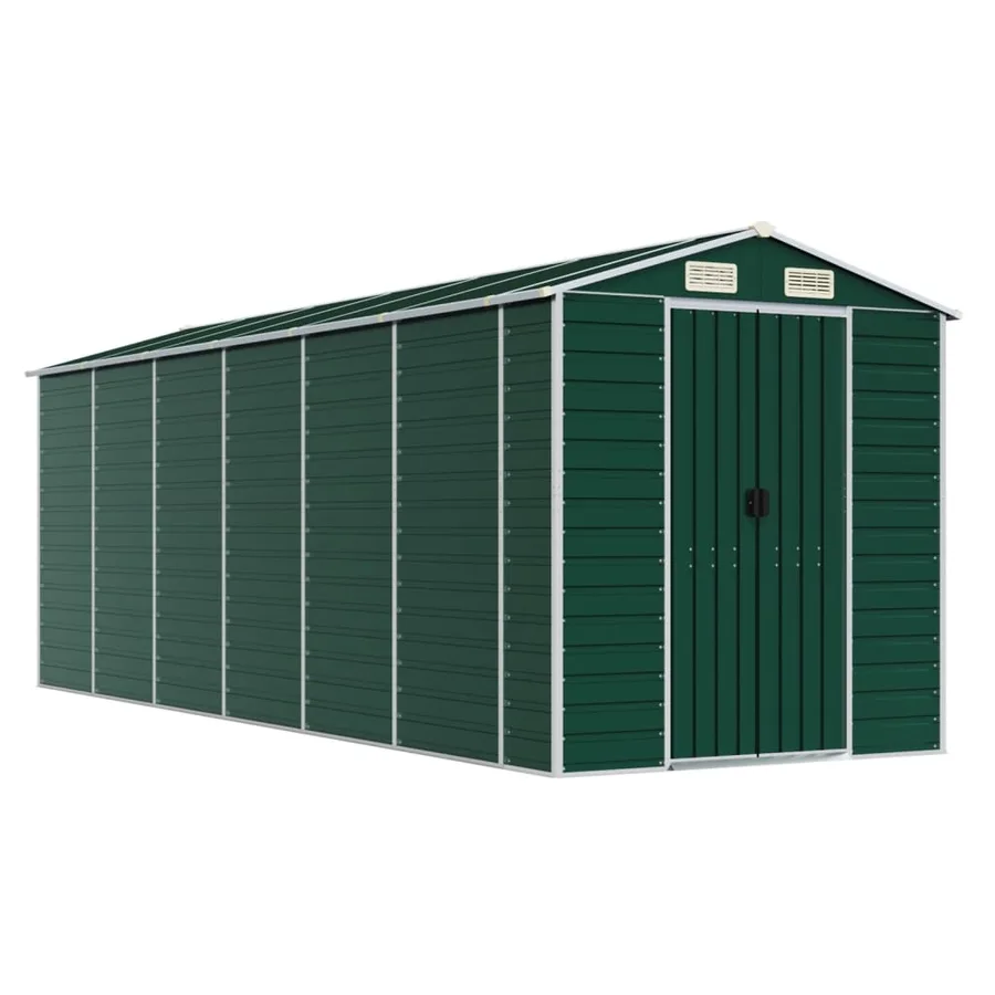 Abri de jardin vert 191x555x198 cm acier galvanisé - 2