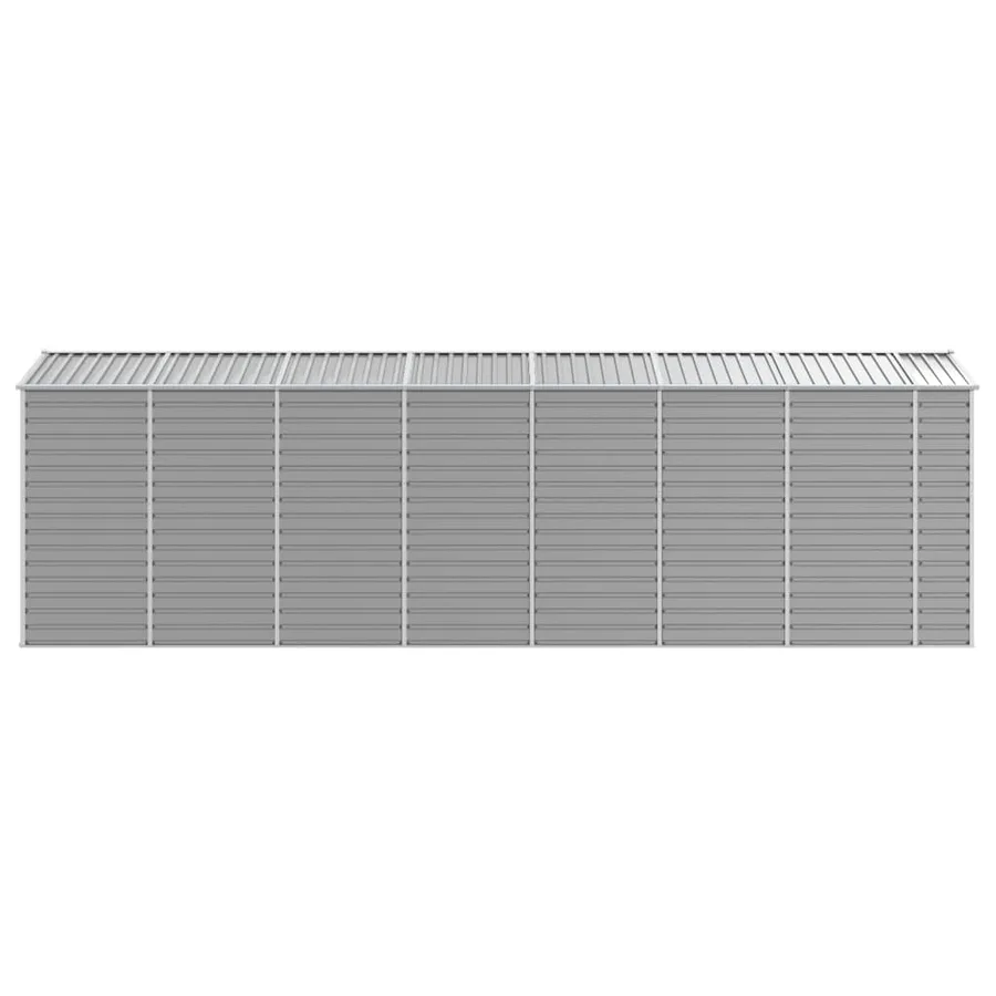 Abri de jardin gris clair 191 x 640 x 198 cm en acier galvanisé - 6