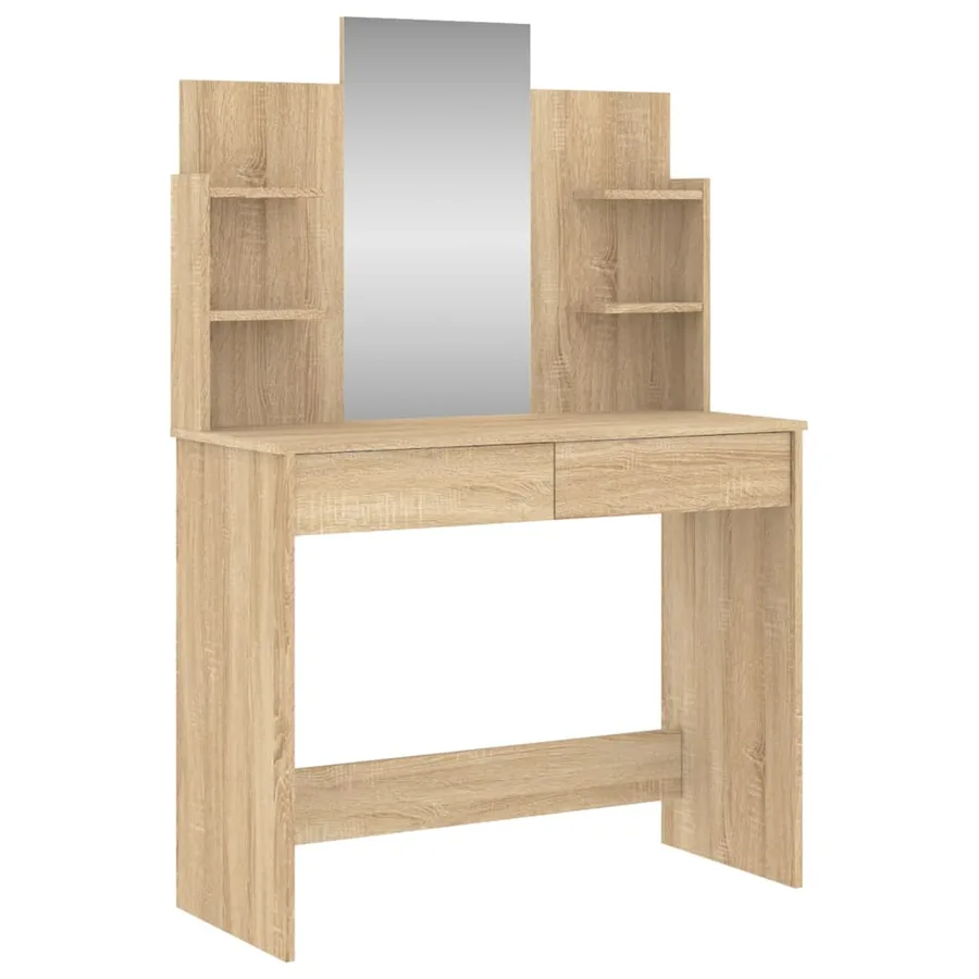 Coiffeuse avec miroir chêne sonoma 96x39x142 cm - 2