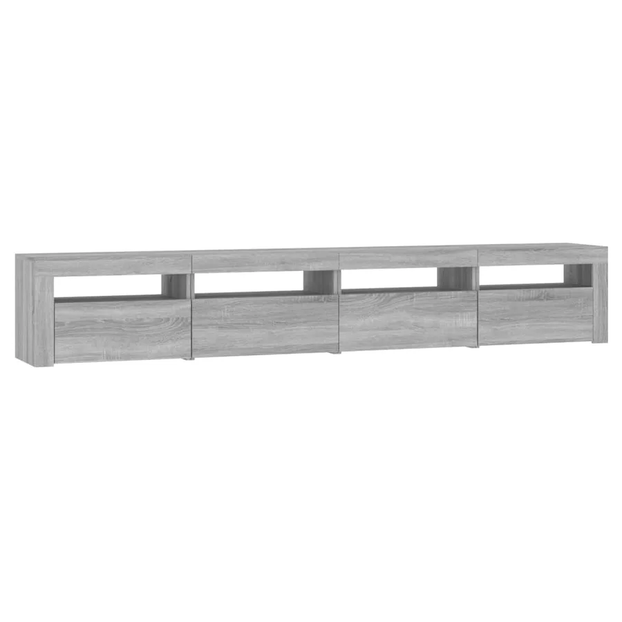 Meuble TV avec lumières LED Sonoma gris 240x35x40 cm - 6