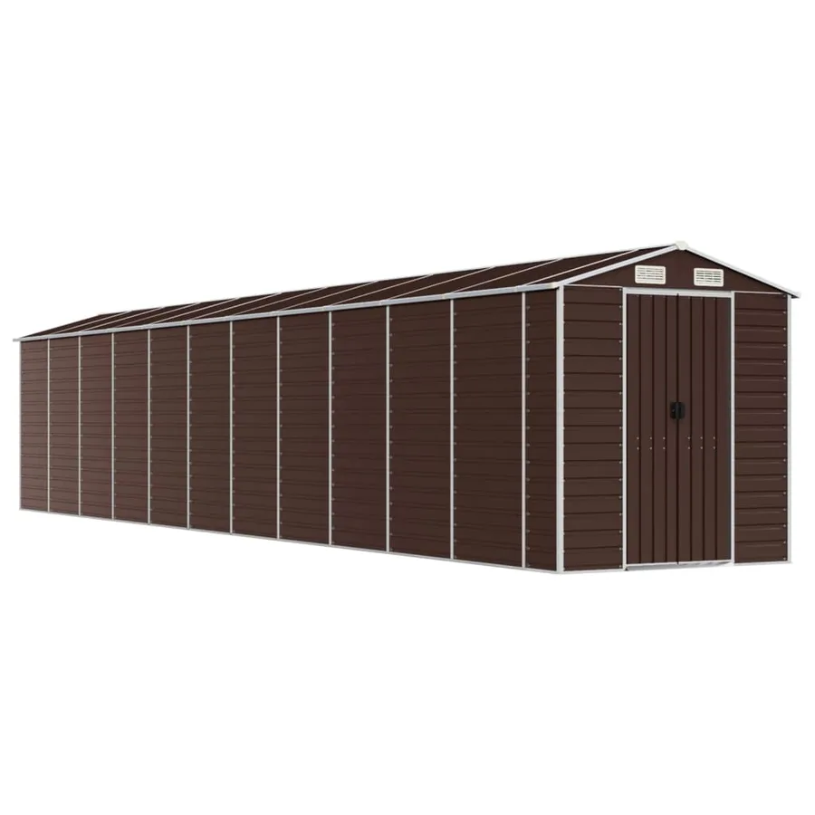 Abri de jardin marron 191x980x198 cm acier galvanisé - 2